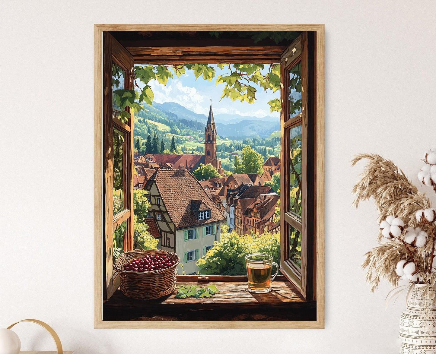 Affiche Freiburg : Impression artistique des collines de la Forêt-Noire