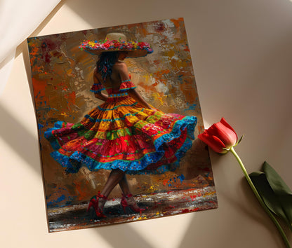 Affiche Palenquera Colombienne – Poster Peinture Latina Colorée