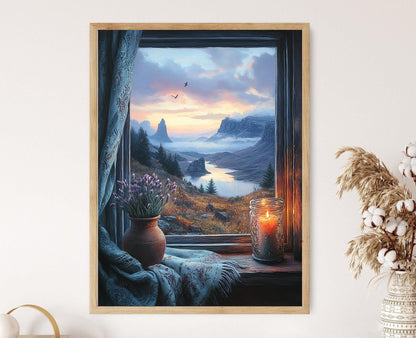 Affiche Isle of Skye – Poster Art de l'Écosse, Vieilles Pierre et Bruyères