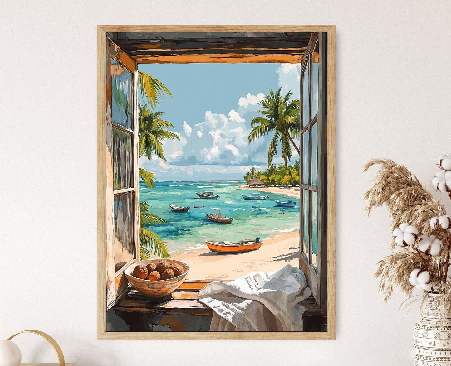 Affiche Plage de Maurice – Poster Vue Tropicale de l'Île