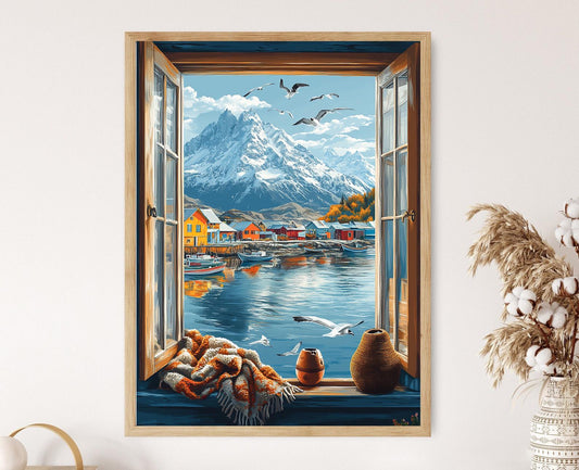 Affiche Ushuaïa Argentine – Impression Art Beagle Channel et Andes