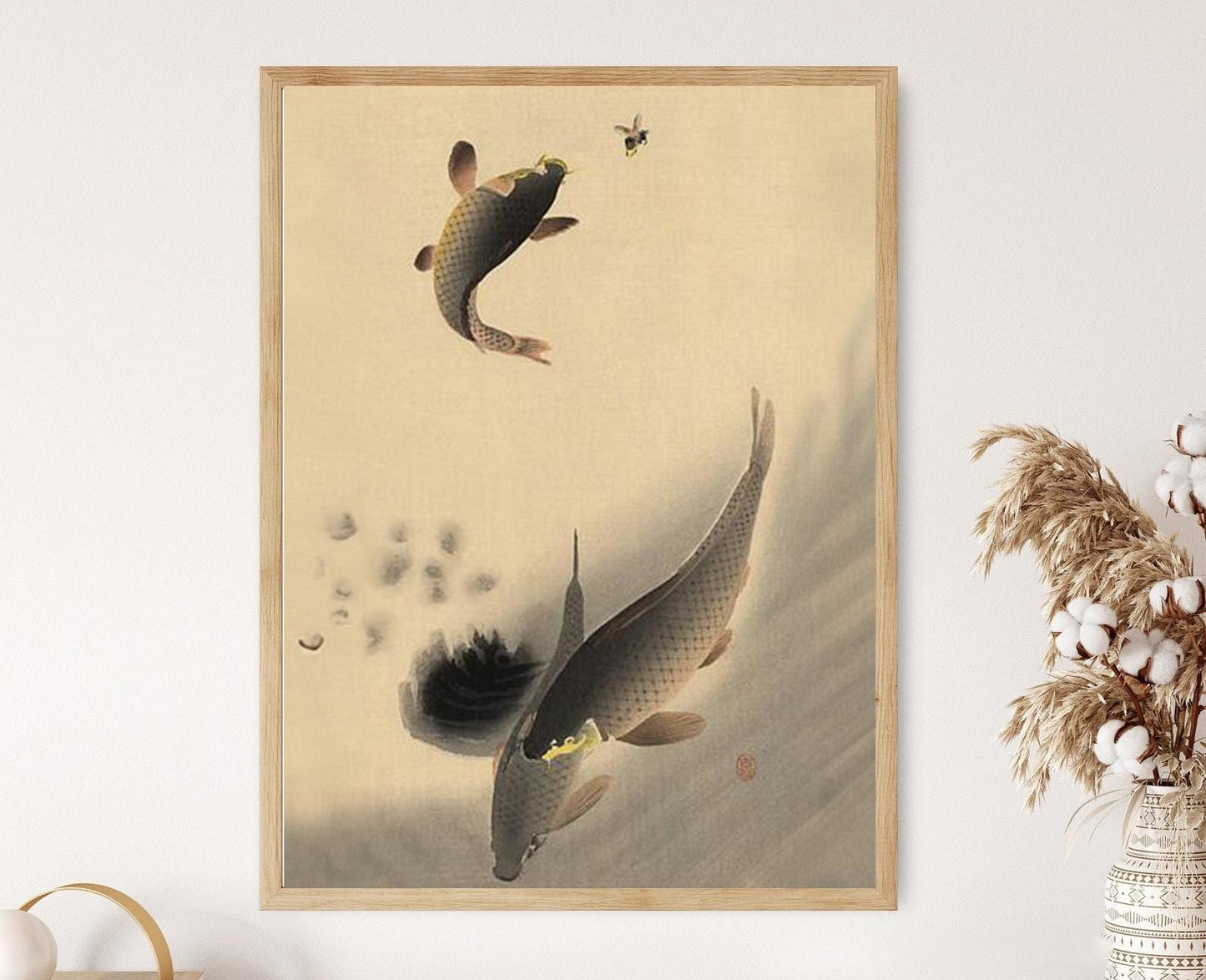 Affiche Carpe et Abeille – Impression d'Art Shin Hanga 1910