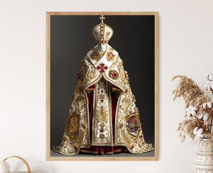 Affiche de la Tenue Cérémonielle du Pape – Imprimé des Vêtements Liturgiques