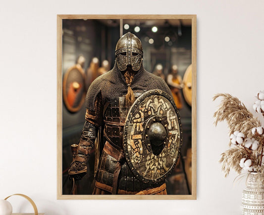 Affiche Guerrier Viking – Impression Art avec Symbole Nordique