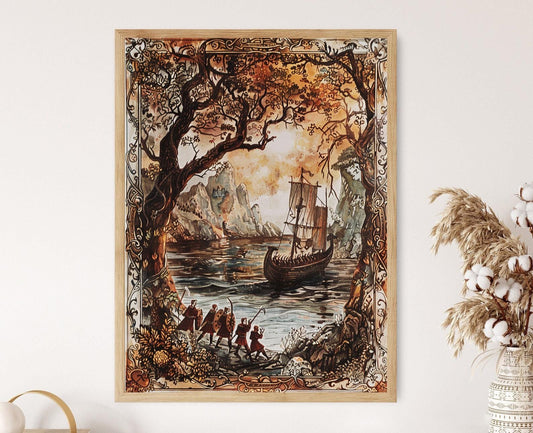 Affiche Sagas Norvégiennes – Poster Épopée Historique de Heimskringla