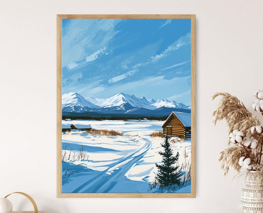 Affiche Yukon Wilderness – Poster Art des Plaines Neigeuses et Montagnes