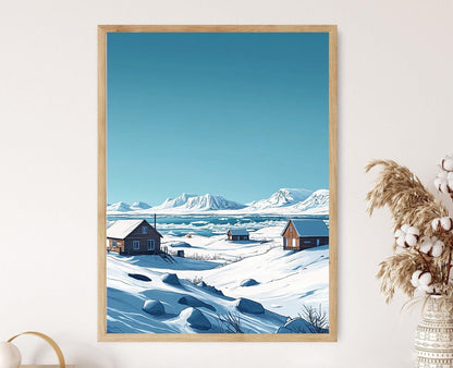Affiche Nunavut – Tableau Art des Plaines Enneigées et Montagnes Glacées