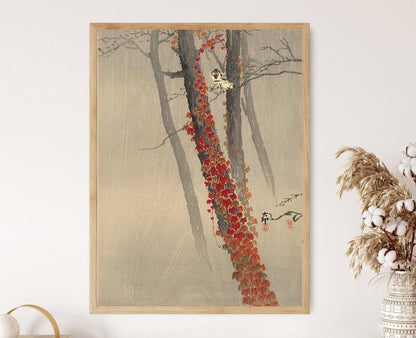 Affiche Grands Titres sur une Branche – Tirage d'art Ohara Koson 1910