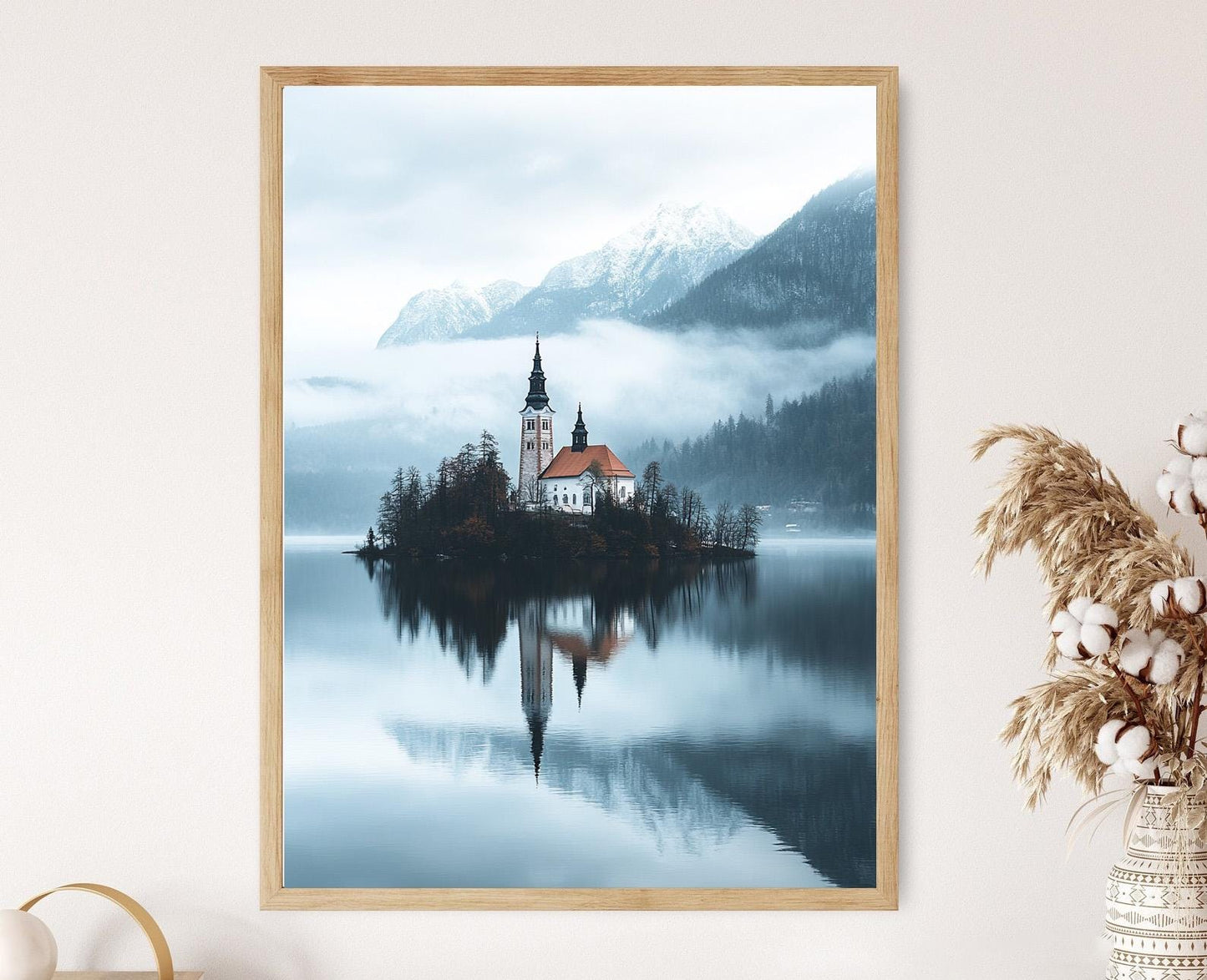Affiche Lac de Bled – Poster Voyage en Slovénie, Art Paysager Européen