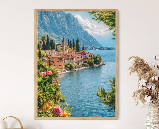 Affiche Lac de Garde – Poster des Villes Historiques et Eaux Azurées