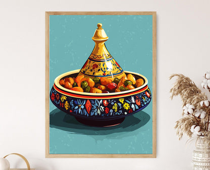 Affiche Tagine – Poster Art de Plat Traditionnel du Moyen-Orient