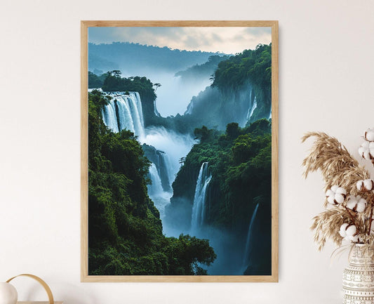 Affiche Chutes d'Iguazú – Poster Art Naïf de Jungle Tropicale