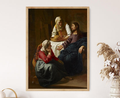 Affiche Christ dans la maison de Marthe et Marie – Poster Vermeer Baroque