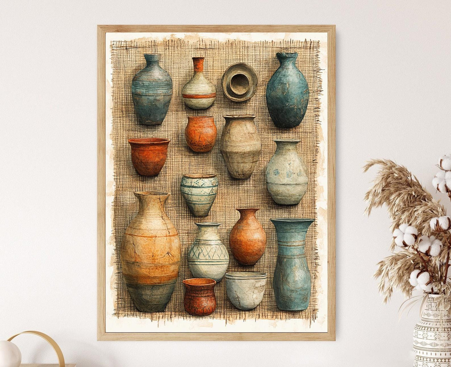 Affiche Poterie Nubienne – Poster Art Égyptienne en Argile