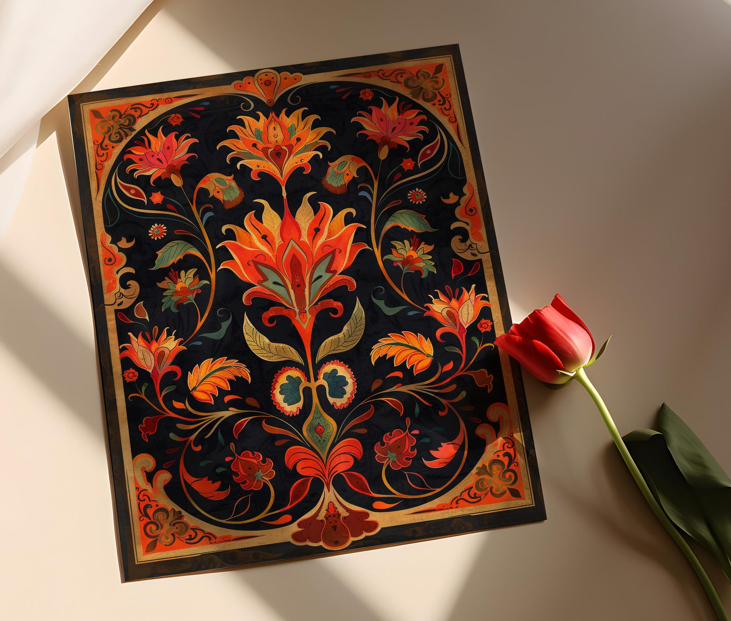 Affiche Madhubani – Poster Art Culturelle Indien Éclatante