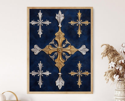 Affiche Croix Coptes Anciennes – Imprimé Art Chrétien Égyptien