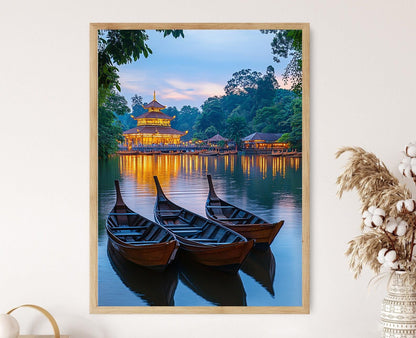 Affiche Kuching Sarawak – Poster Art de Malaisie, Scène du Front de Mer