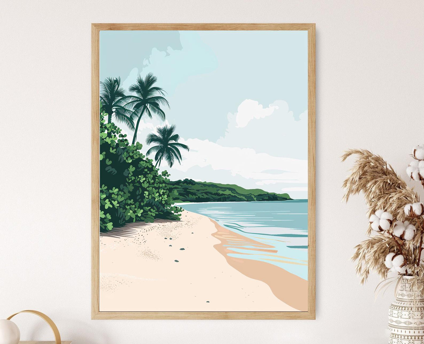 Affiche Îles Perles – Poster Paradis Tropical, Plages de Sable Blanc