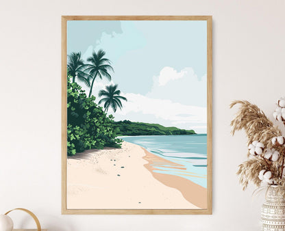 Affiche Îles Perles – Poster Paradis Tropical, Plages de Sable Blanc