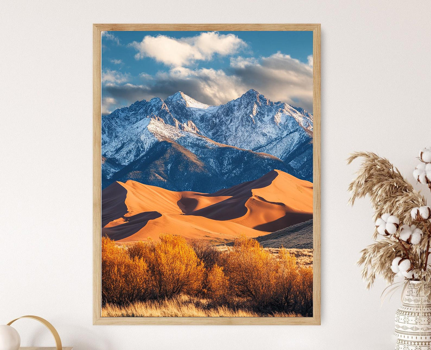 Affiche Parc National des Grandes Dunes - Art des Dunes et Montagnes Enneigées