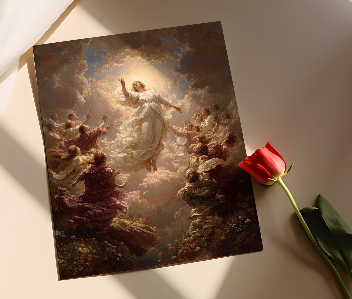 Affiche de l'Assomption de Marie – Poster avec Robes Flottantes et Chœur Céleste