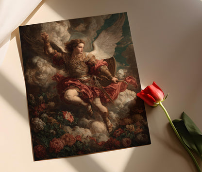 Affiche Saint Michel – Art de l'Archange dans un Nuage Doré