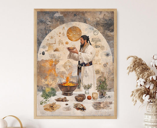 Affiche Chaman Mongol – Impression artistique des symboles spirituels