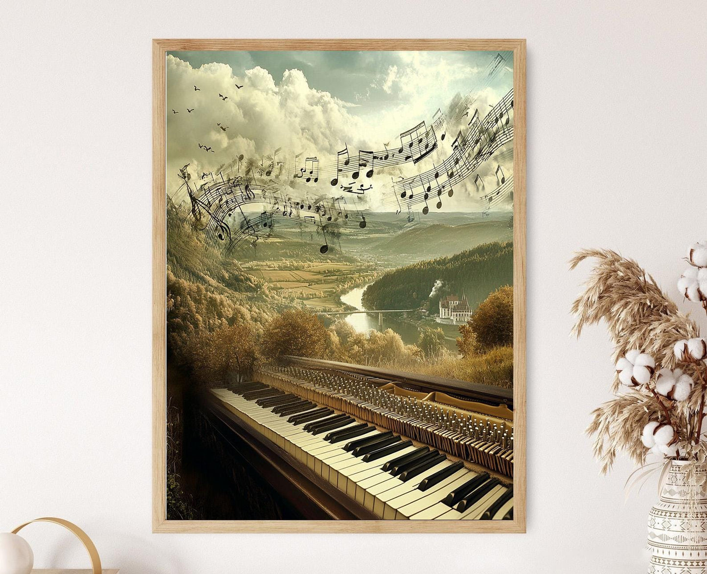 Affiche Rhapsodie Hongroise – Poster Art Musical avec Piano et Notes