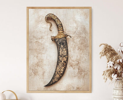 Affiche Kirpan Sikh – Impression Art déco indienne, Justice & Protection