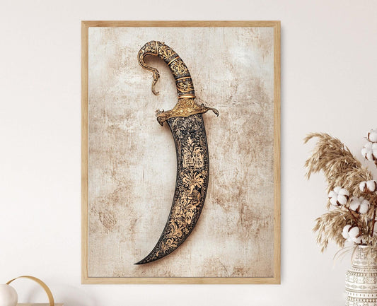 Affiche Kirpan Sikh – Impression Art déco indienne, Justice & Protection