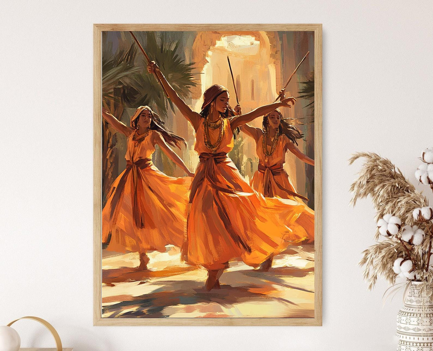 Affiche Danse Saidi – Poster Art Rural Égyptien en Mouvement