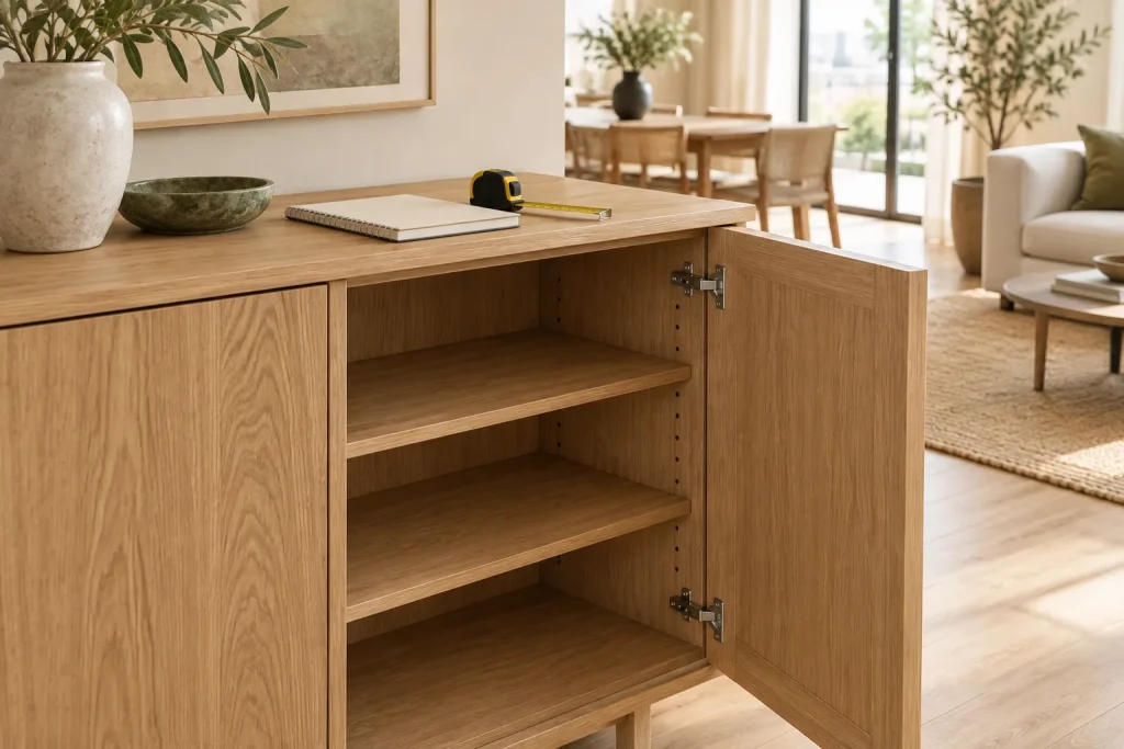 Room inspiration for how to measure for a storage cabinet before buying